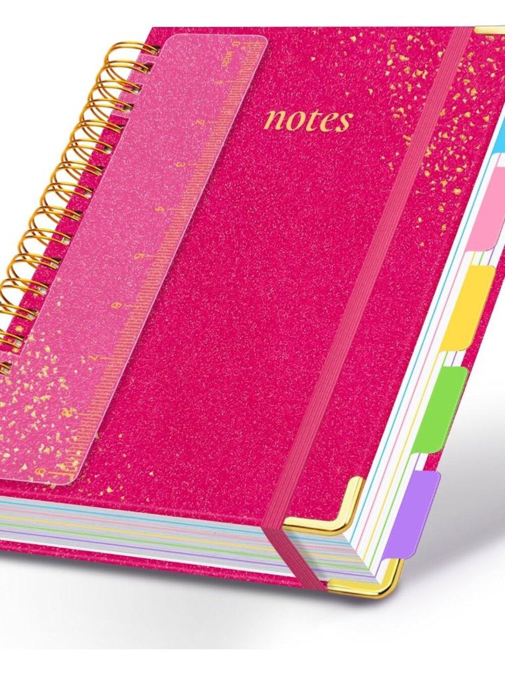 Hardcover Spiral Notebook with Tabs & Dividers, 8"x10" 5 Subject